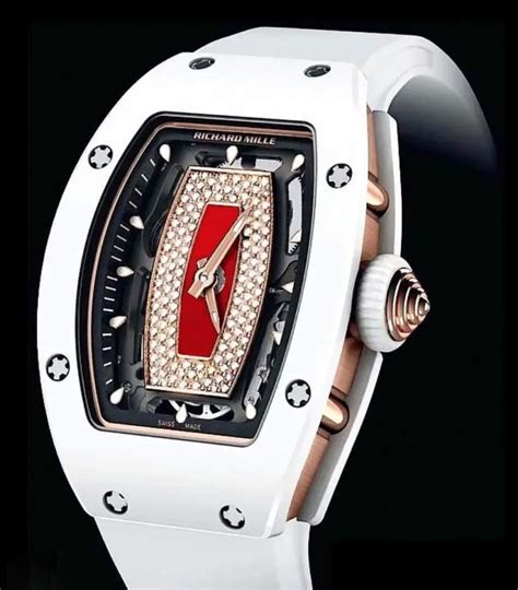 richard mille rm 07-01 white ceramic red lip ladies|Richard Mille watches 07 01.